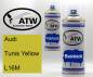 Preview: Audi, Tunis Yellow, L16M: 400ml Sprühdose + 400ml Klarlack - Set, von ATW Autoteile West.